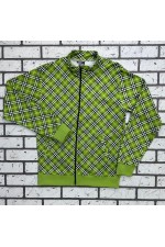 Мужская олимпийка на молнии  Тартан салатовая летняя   Магазин Толстовок Мужские Олимпийки Летние на молнии из тонкого трикотажа 240гр/м.кв