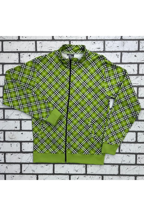 Мужская олимпийка на молнии  Тартан салатовая летняя   Магазин Толстовок Мужские Олимпийки Летние на молнии из тонкого трикотажа 240гр/м.кв