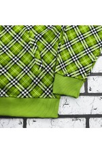 Мужская олимпийка на молнии  Тартан салатовая летняя   Магазин Толстовок Мужские Олимпийки Летние на молнии из тонкого трикотажа 240гр/м.кв