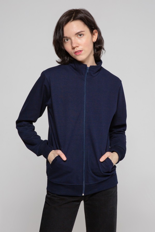  Navy Olympic sweatshirt woman summer L-44-46-Woman-(Женский)    Женская темно-синяя олимпийка летняя 