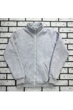 Мужская светло серая олимпийка утепленная   Магазин Толстовок Мужские Теплые Олимпийки на молнии из футера на зиму 320гр/м.кв 