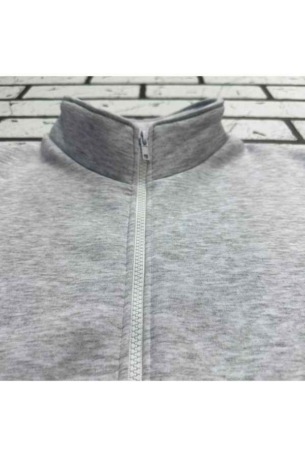 Мужская светло серая олимпийка утепленная   Магазин Толстовок Мужские Теплые Олимпийки на молнии из футера на зиму 320гр/м.кв 