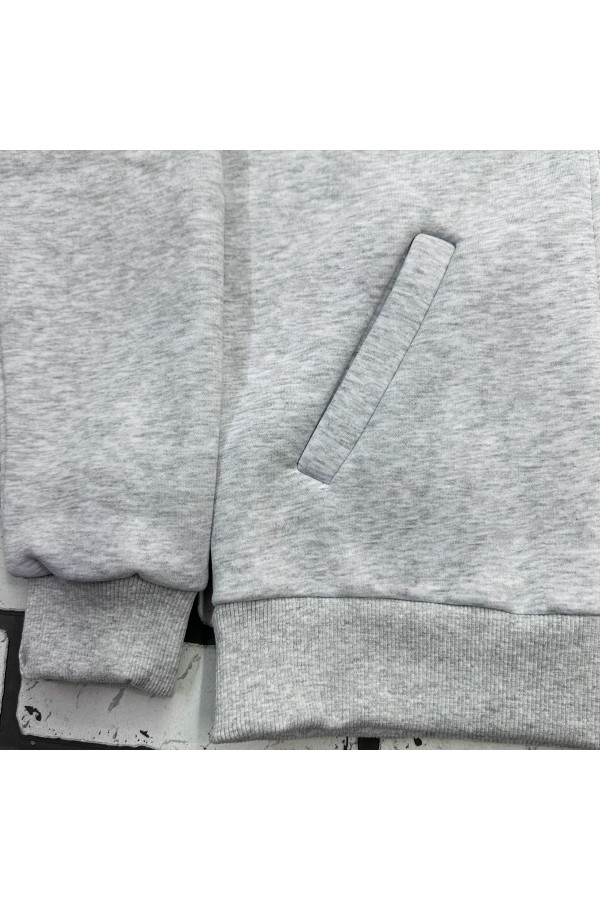 Мужская светло серая олимпийка утепленная   Магазин Толстовок Мужские Теплые Олимпийки на молнии из футера на зиму 320гр/м.кв 