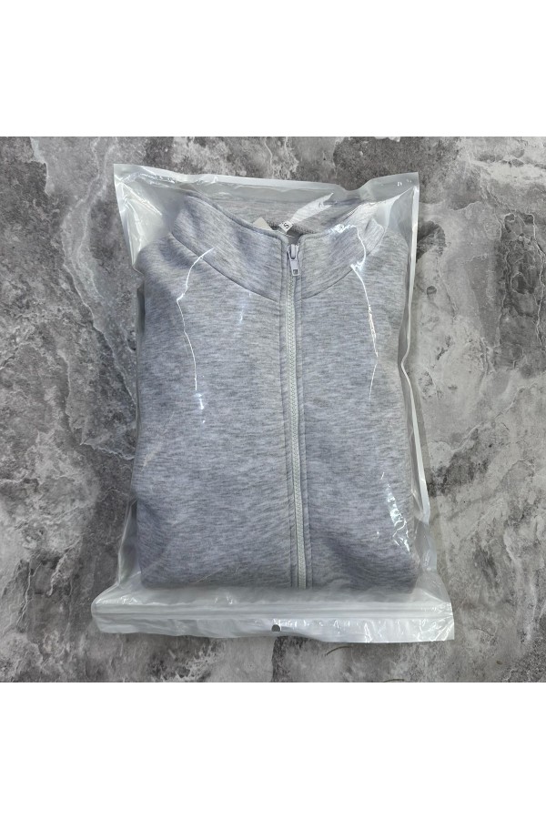 Мужская светло серая олимпийка утепленная   Магазин Толстовок Мужские Теплые Олимпийки на молнии из футера на зиму 320гр/м.кв 