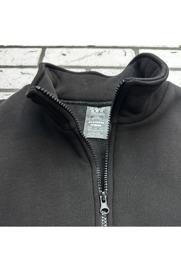 Женская черная олимпийка утепленная   Магазин Толстовок Женские Теплые Олимпийки на молнии из футера на зиму 320гр/м.кв