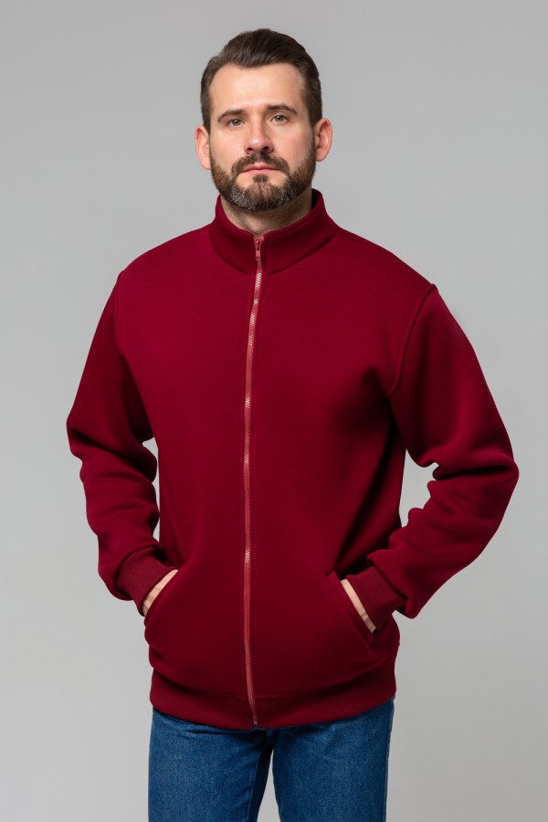  Bordo Olympic sweatshirt S-46-Unisex-(Мужской)    Мужская бордовая олимпийка утепленная 