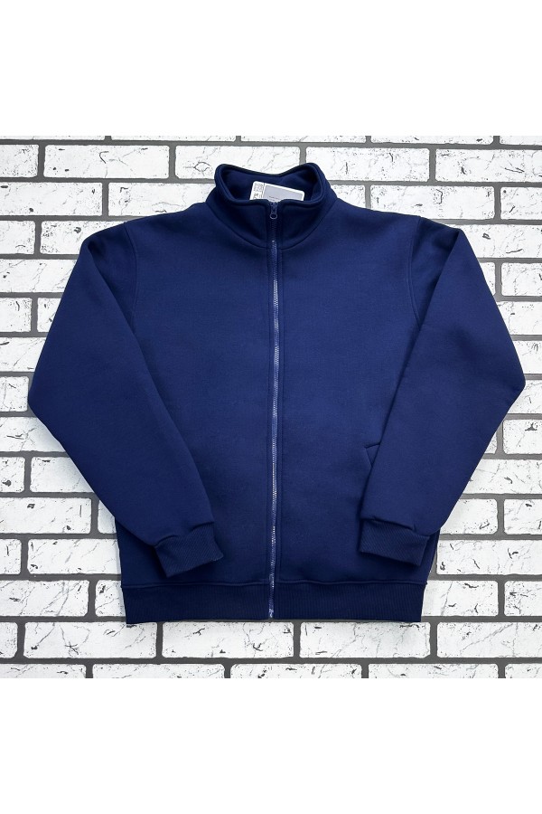 Мужская темно-синяя олимпийка утепленная   Магазин Толстовок Мужские Теплые Олимпийки на молнии из футера на зиму 320гр/м.кв 