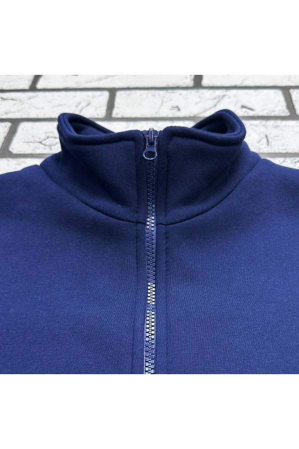 Мужская темно-синяя олимпийка утепленная   Магазин Толстовок Мужские Теплые Олимпийки на молнии из футера на зиму 320гр/м.кв 