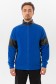  Fleece olympic jacket rich blue XL-52-Unisex-(Мужской)    Мужская ярко-синяя олимпийка флисовая с вставками из эко-кожи 