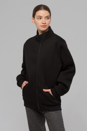 Женская черная олимпийка утепленная