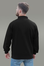 Мужская олимпийка на молнии черная плотная демисезонная без начеса   Магазин Толстовок Все худи толстовки свитшоты больших размеров