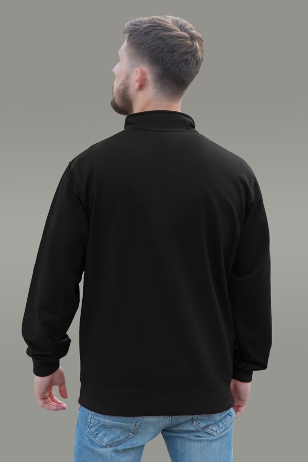 Мужская олимпийка на молнии черная плотная демисезонная без начеса   Магазин Толстовок Все худи толстовки свитшоты больших размеров