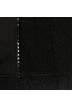 Мужская олимпийка на молнии черная плотная демисезонная без начеса