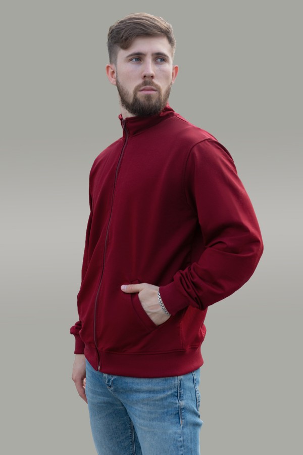Мужская олимпийка на молнии бордовая плотная демисезонная без начеса   Магазин Толстовок Все худи толстовки свитшоты больших размеров