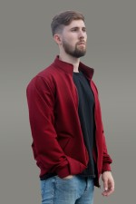  Bordo Olympic sweatshirt man demisezon 4XL-58-Unisex-(Мужской)    Мужская олимпийка на молнии бордовая плотная демисезонная без начеса 