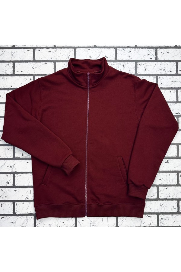 Мужская олимпийка на молнии бордовая плотная демисезонная без начеса   Магазин Толстовок Все худи толстовки свитшоты больших размеров