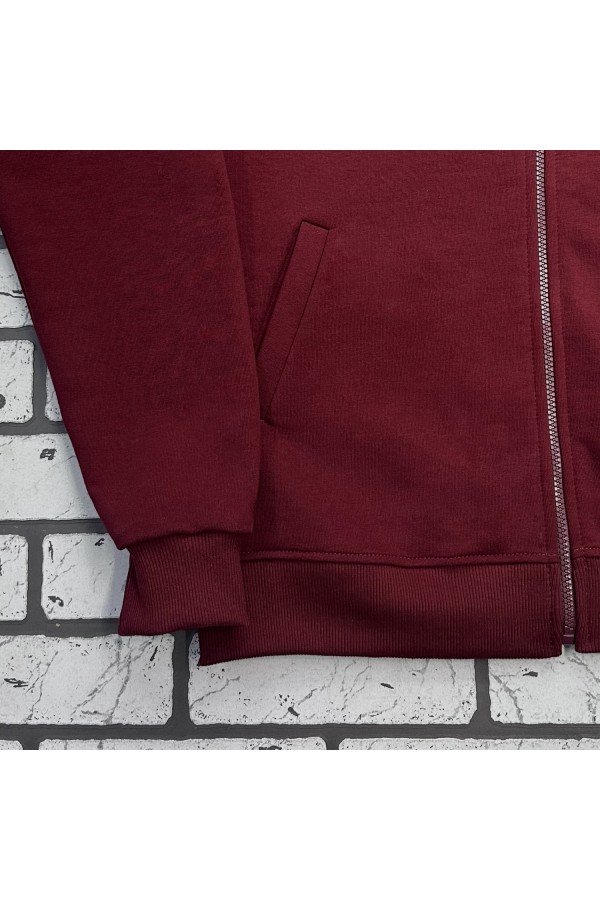 Мужская олимпийка на молнии бордовая плотная демисезонная без начеса   Магазин Толстовок Все худи толстовки свитшоты больших размеров