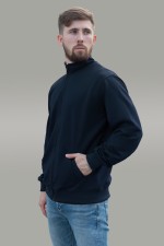  Dark blue olympic sweatshirt man demisezon XS-44-Unisex-(Мужской)    Мужская олимпийка на молнии темно-синяя плотная демисезонная без начеса 