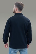 Мужская олимпийка на молнии темно-синяя плотная демисезонная без начеса   Магазин Толстовок Мужские олимпийки на демисезон из футера 3-нитка без начеса