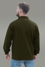 Мужская олимпийка на молнии хаки плотная демисезонная без начеса   Магазин Толстовок Мужские олимпийки на демисезон из футера 3-нитка без начеса