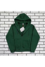 Темно-зеленая худи на молнии женская премиум   Магазин Толстовок Зип худи женское премиум