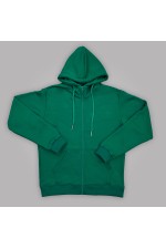 Мужская премиум ярко-зеленая худи на молнии без начеса 320 гр/м Zip hoodie green demiseazon man XS-44-Unisex-(Мужской) Мужская премиум ярко-зеленая худи на молнии без начеса 320 гр/м