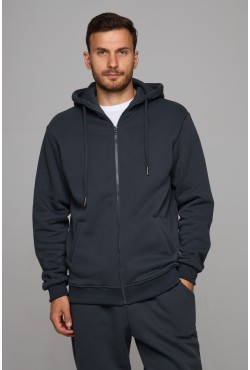 Мужская премиум графитовая худи на молнии