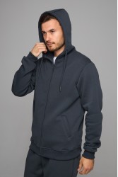 Мужская премиум графитовая худи на молнии