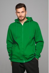 Мужская премиум зеленая худи на молнии