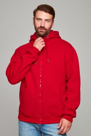 Мужская премиум красная худи на молнии
