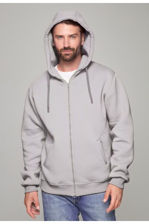 Мужская премиум худи дымчатый цвет на молнии