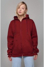  Premium bordo zip hoodie woman XS-38-40-Woman-(Женский)    Бордовая худи на молнии женская премиум 