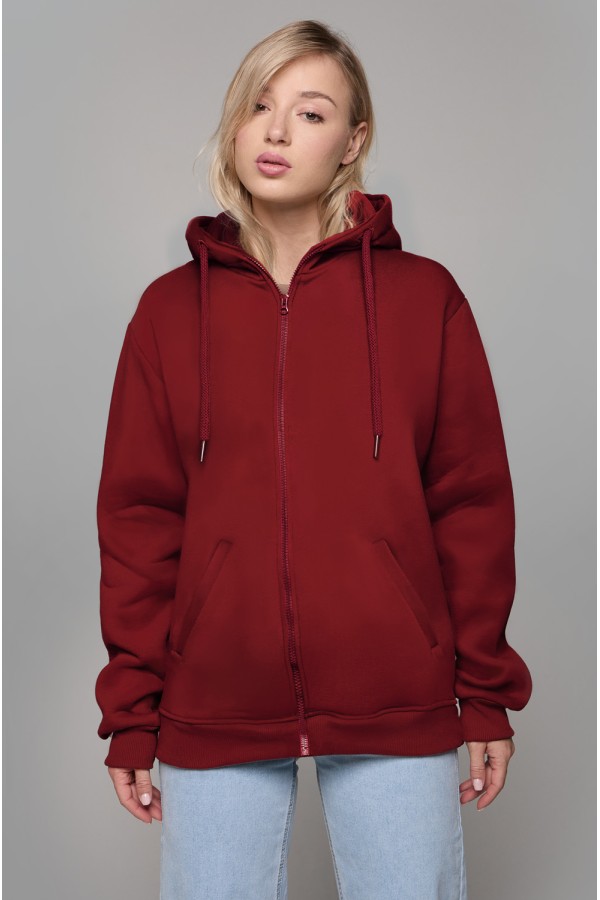  Premium bordo zip hoodie woman XS-38-40-Woman-(Женский)    Бордовая худи на молнии женская премиум 
