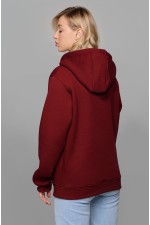 Бордовая худи на молнии женская премиум   Магазин Толстовок Зип худи женское премиум