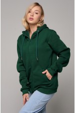  Premium dark green zip hoodie woman 4XL-52-54-Woman-(Женский)    Темно-зеленая худи на молнии женская премиум 