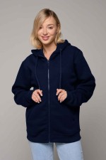  Premium dark blue zip hoodie woman XS-38-40-Woman-(Женский)    Темно-синяя худи на молнии женская премиум 