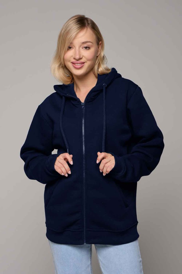  Premium dark blue zip hoodie woman XS-38-40-Woman-(Женский)    Темно-синяя худи на молнии женская премиум 