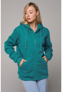 Изумрудная худи на молнии женская премиум