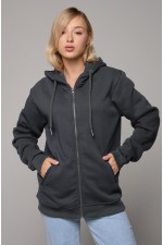  Premium graphite zip hoodie woman XS-38-40-Woman-(Женский)    Графитовая худи на молнии женская премиум 
