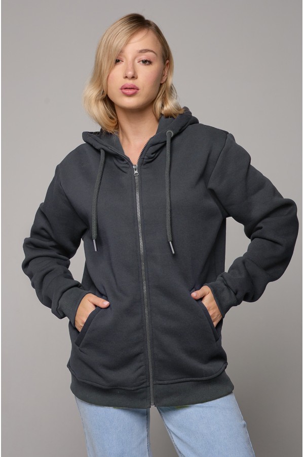  Premium graphite zip hoodie woman XS-38-40-Woman-(Женский)    Графитовая худи на молнии женская премиум 