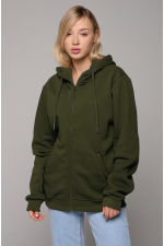 Premium khaki zip hoodie woman XS-38-40-Woman-(Женский)    Худи на молнии женская премиум цвет хаки 
