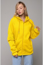  Premium yellow zip hoodie woman XL-46-48-Woman-(Женский)    Желтая худи на молнии женская премиум 