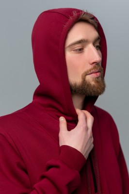 Толстовка на молнии с высоким воротом в Москве от производителя. Теплый капюшон и карман на молнии.