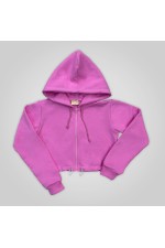  Cropp pink zip hoodie woman S-40-42-Woman-(Женский)    Розовая зип худи укороченная женская с капюшоном 