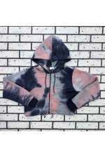 худи зип тай дай укороченная на молнии толстовка тай дай на молнии короткая