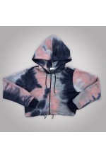 Зип худи укороченная женская с капюшоном в расцветке тай дай Cropp tie die zip hoodie woman M-42-44-Woman-(Женский) Зип худи укороченная женская с капюшоном в расцветке тай дай
