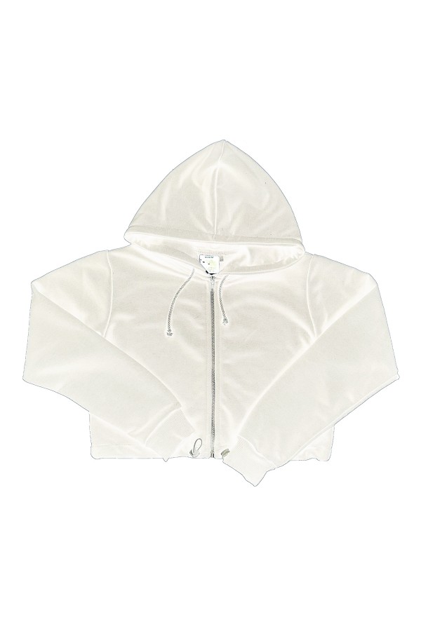  Cropp white zip hoodie woman XS-38-40-Woman-(Женский)    Белая зип худи укороченная женская с капюшоном 
