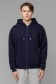  Zip-hoodie dark-blue MAN XS-44-Unisex-(Мужской)    Тёмно-синяя толстовка на молнии мужская с капюшоном классическая 