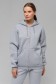  basic gray melange zip hoodie 320 3XL-50-52-Woman-(Женский)    Серая толстовка на молнии женская с капюшоном классика 