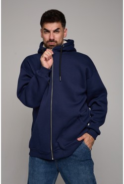 Зип-Худи Оверсайз Темно-Синий (унисекс)